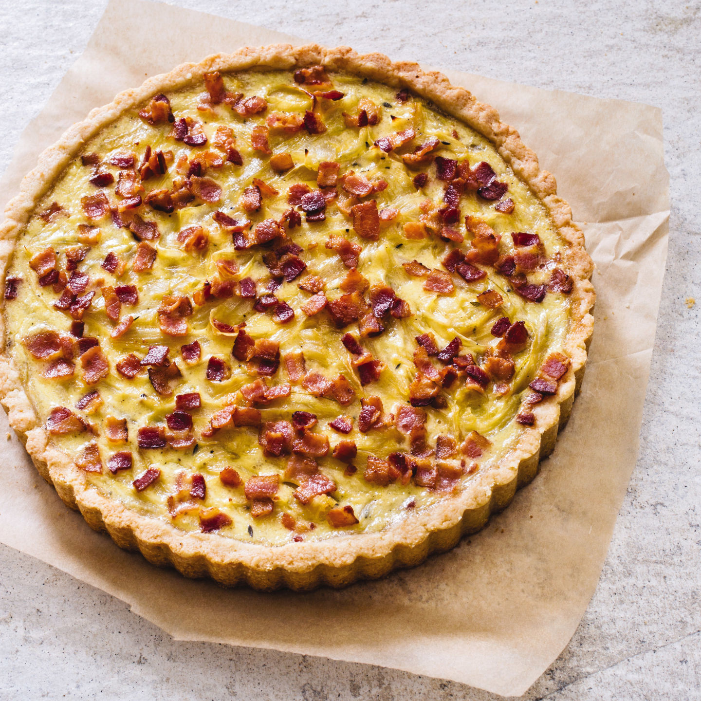 Food Column ATK French Onion and Bacon Tart